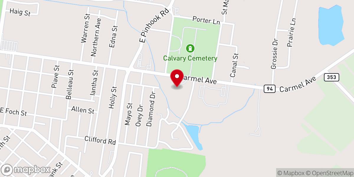 Map showing location of Carmelite Monastery