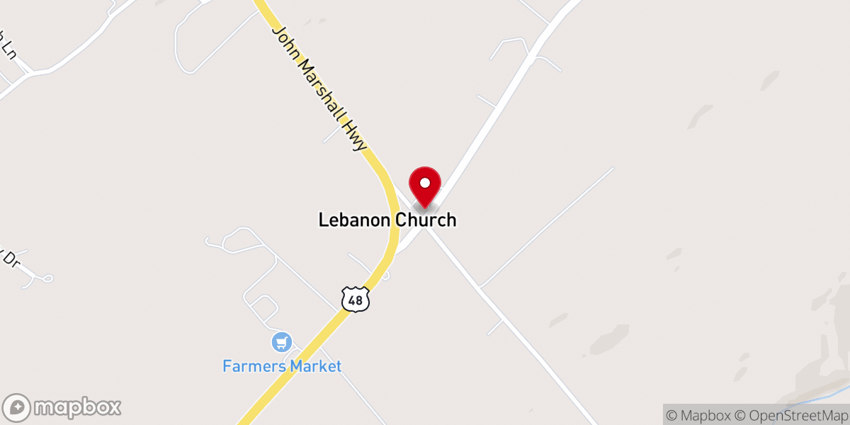 Map showing location of Lebanon Lutheran Church