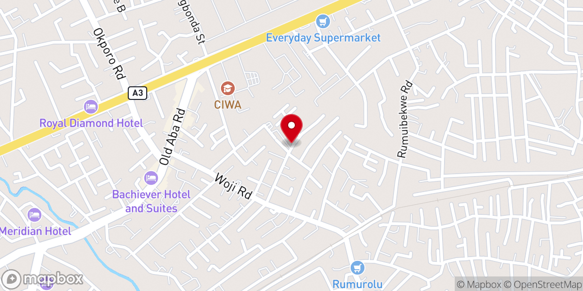 Map showing location of Living Faith Church Rumurolu