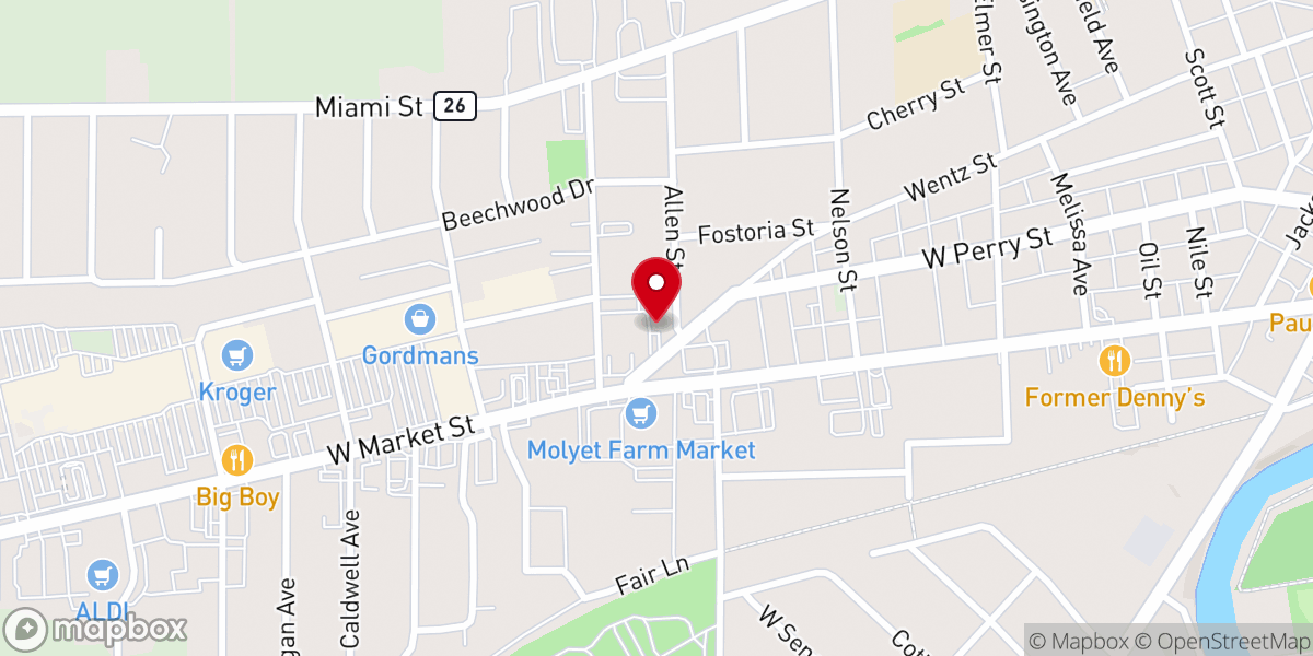 Map showing location of Northwest Ohio Association of UCC