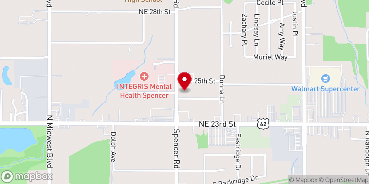 Map showing location of Abundant Life Church
