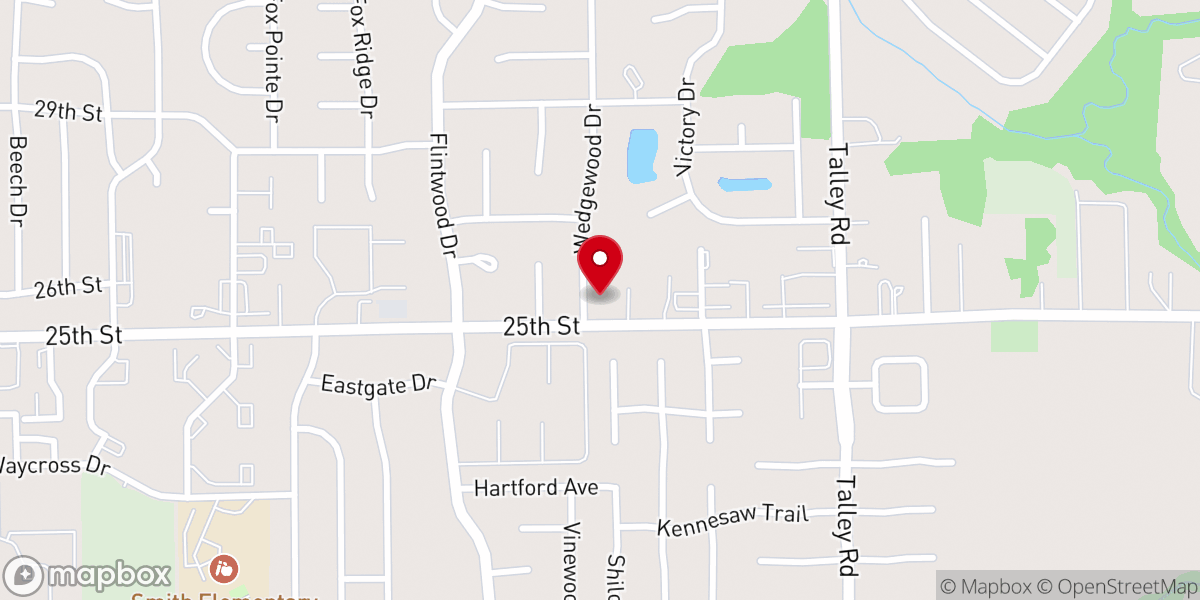 Map showing location of Flintwood Wesleyan Church