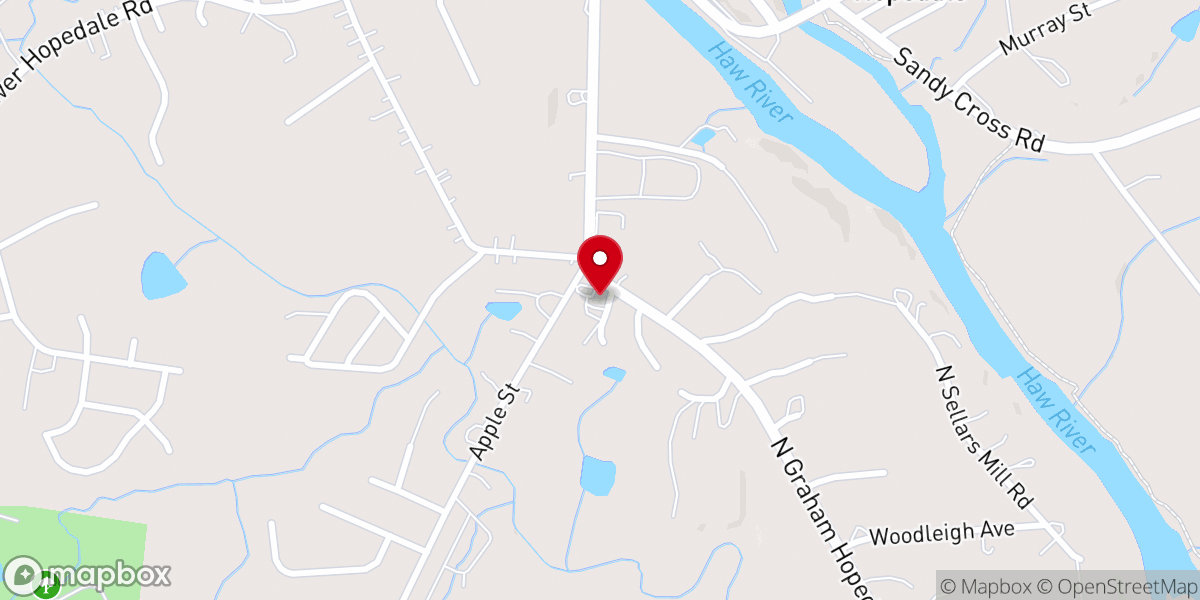 Map showing location of Staley Memorial Baptist Church