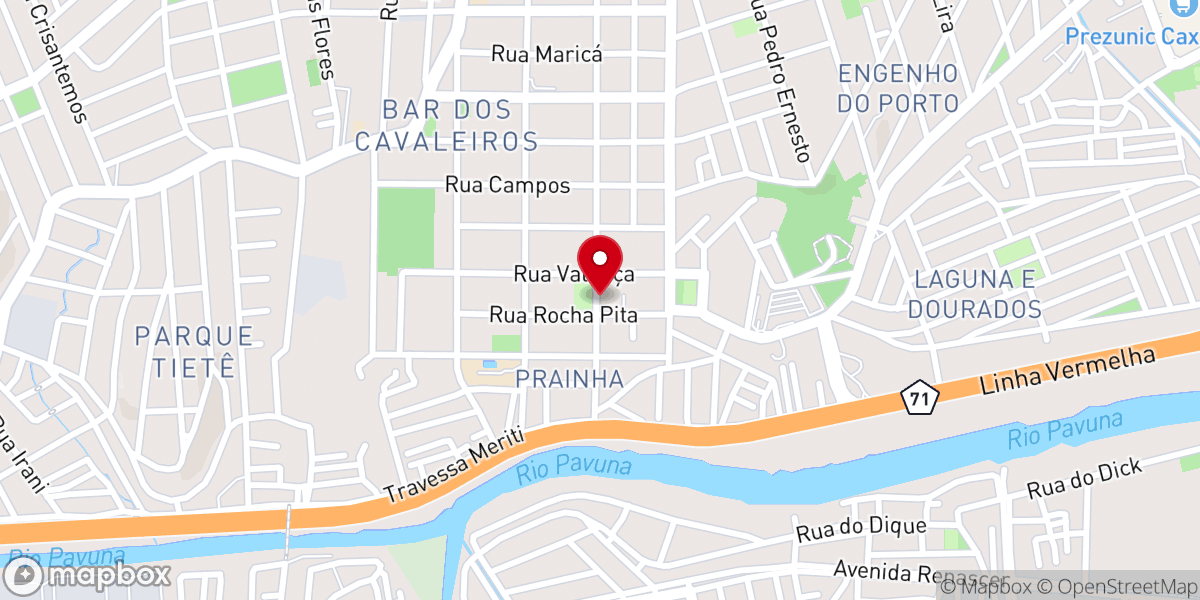 Map showing location of Igreja Católica São Pedro