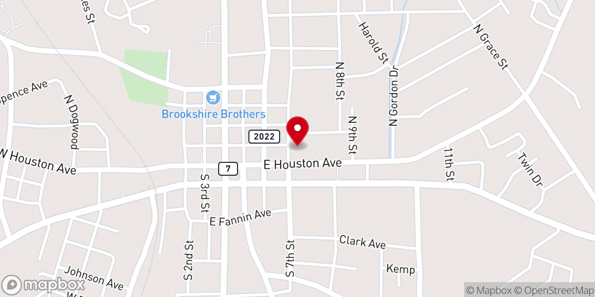Map showing location of Central Baptist Church