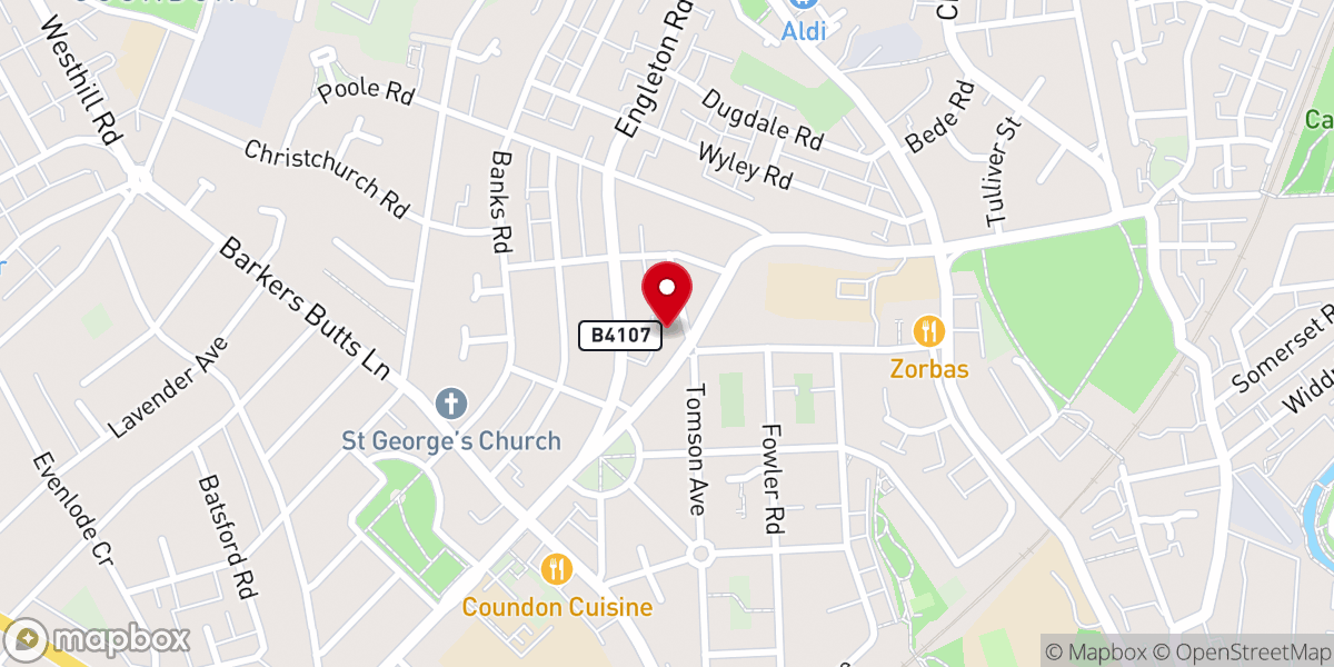 Map showing location of Lawrence Saunders Road Baptist Church