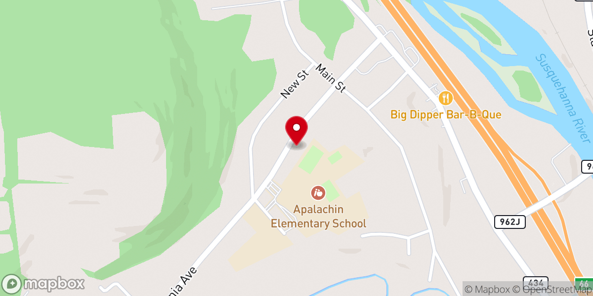 Map showing location of Apalachin United Methodist Church