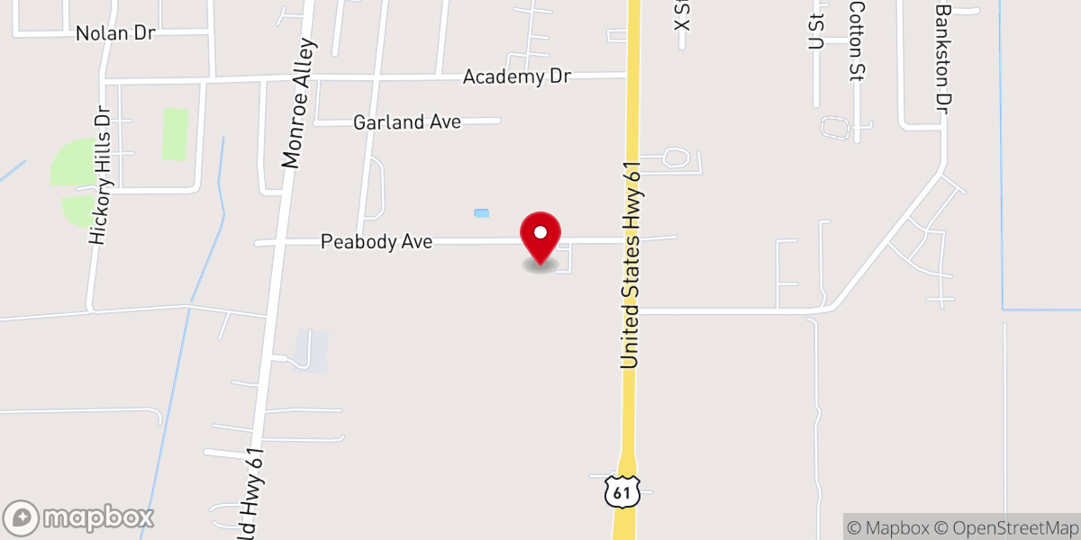 Map showing location of Fredonia Missionary Baptist Church