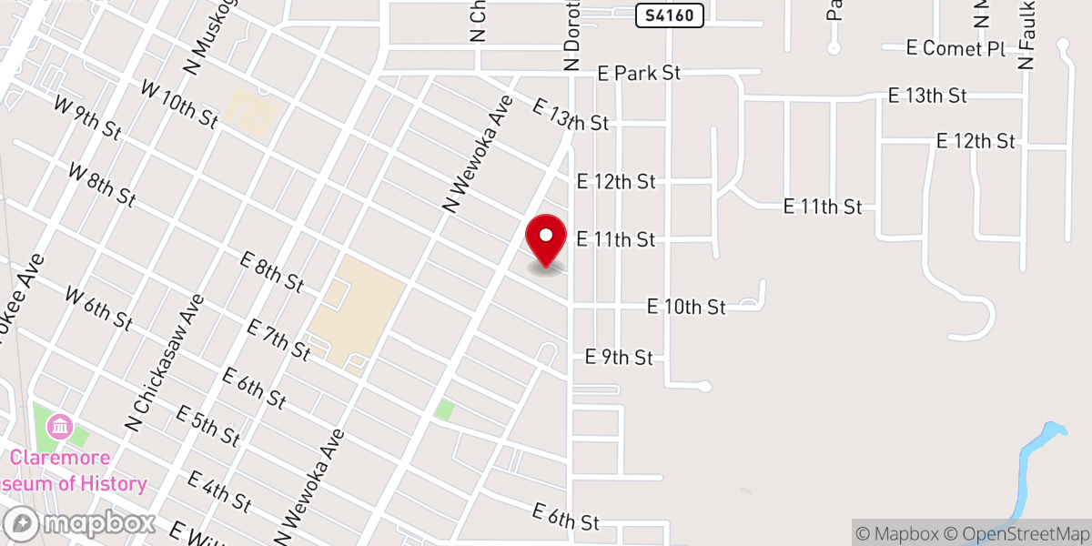 Map showing location of Claremore Church of God (Seventh Day)