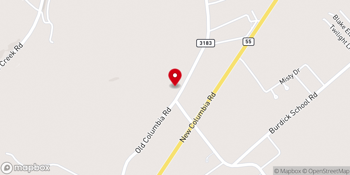 Map showing location of Liberty Cumberland Presbyterian Church