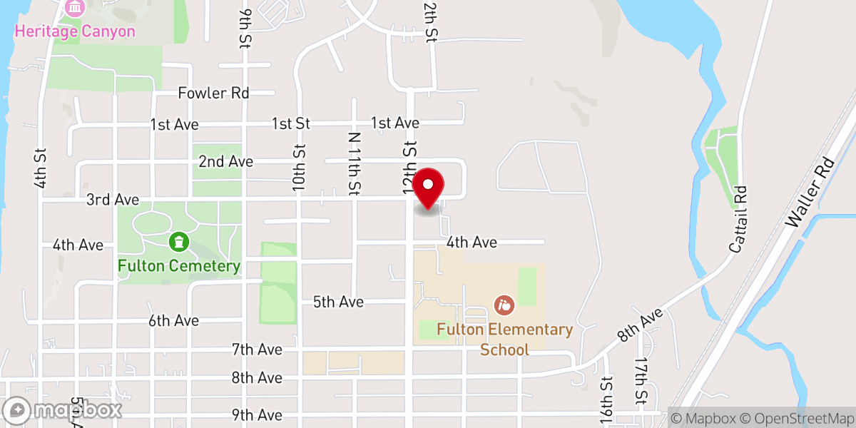 Map showing location of Bethel Christian Church