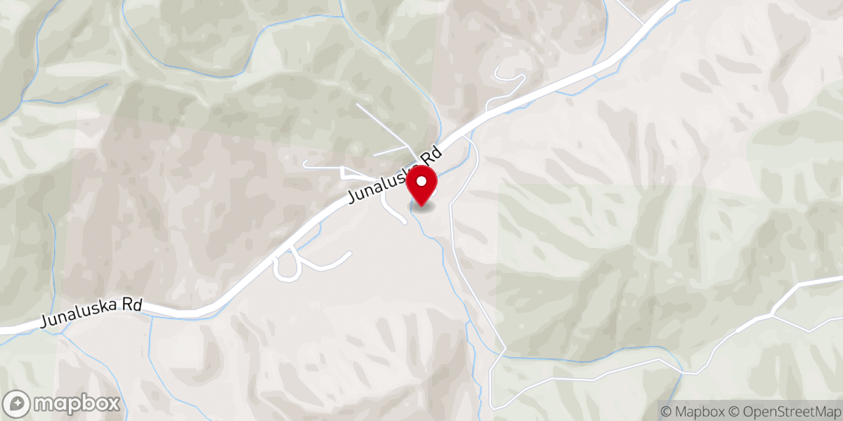 Map showing location of Junaluska Baptist Church