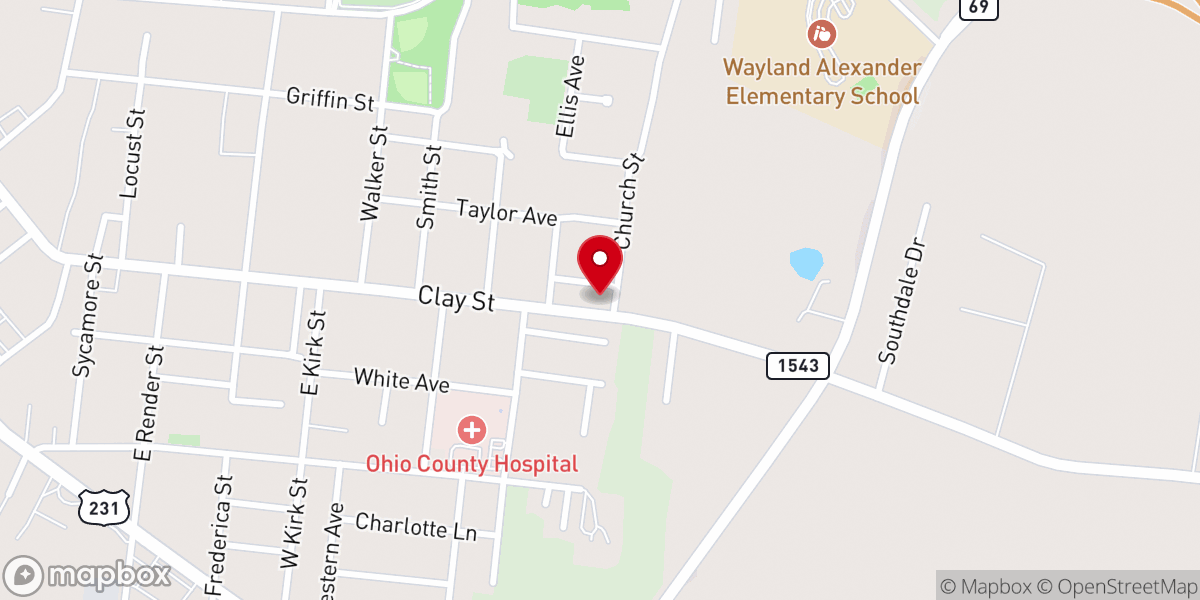 Map showing location of East Hartford Baptist Church