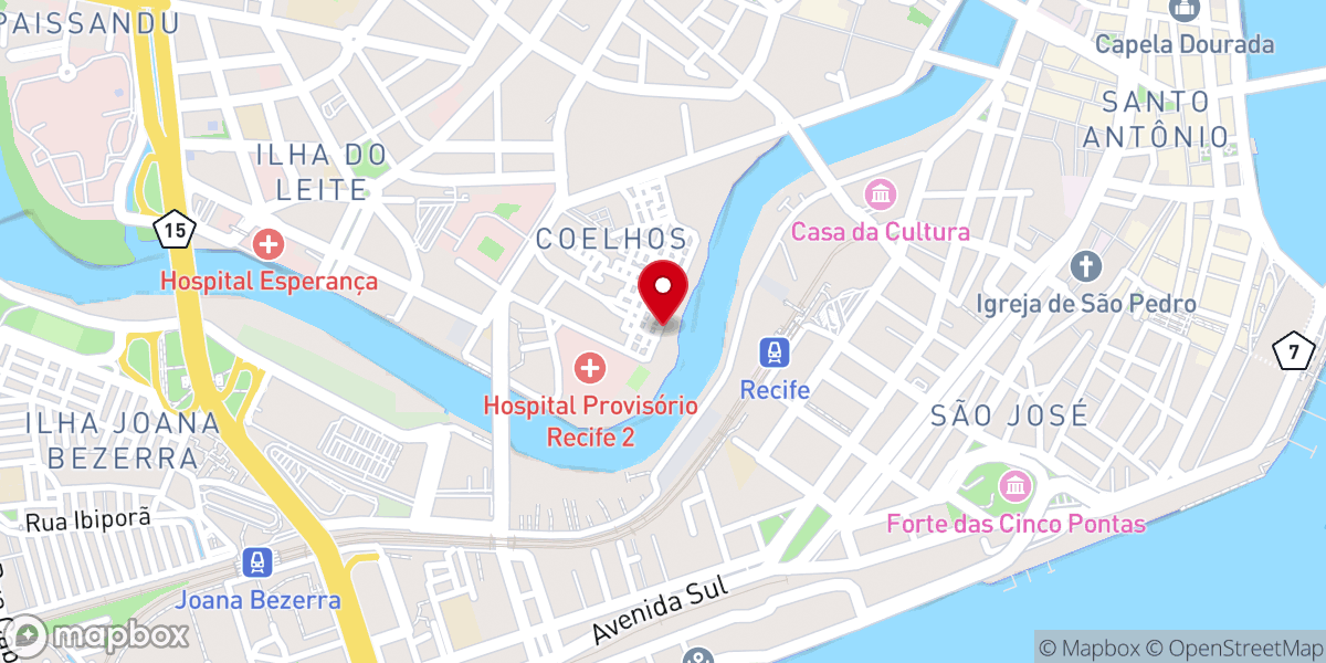 Map showing location of Igreja Pentecostal Templo de Oração