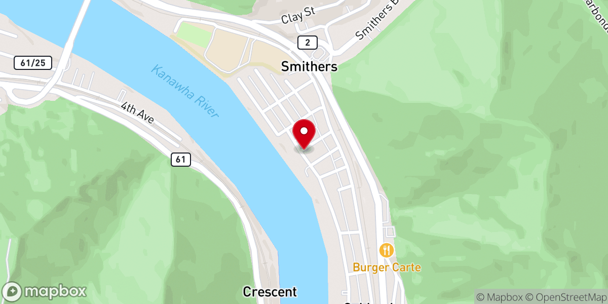 Map showing location of Smithers First Church of God