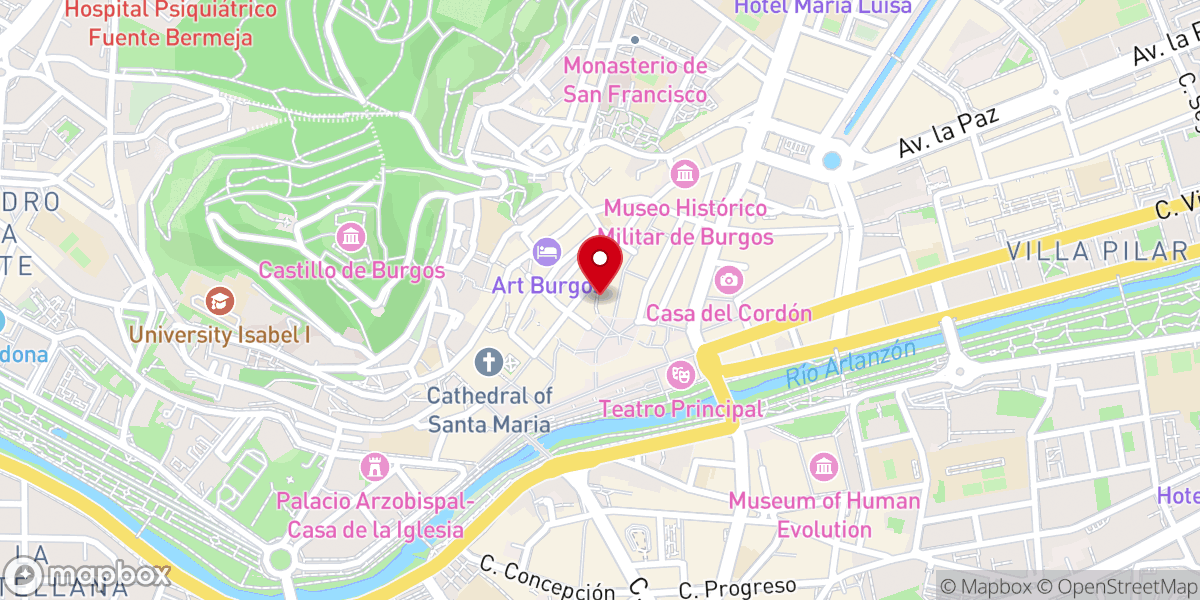 Map showing location of Capilla y albergue de la Divina Pastora
