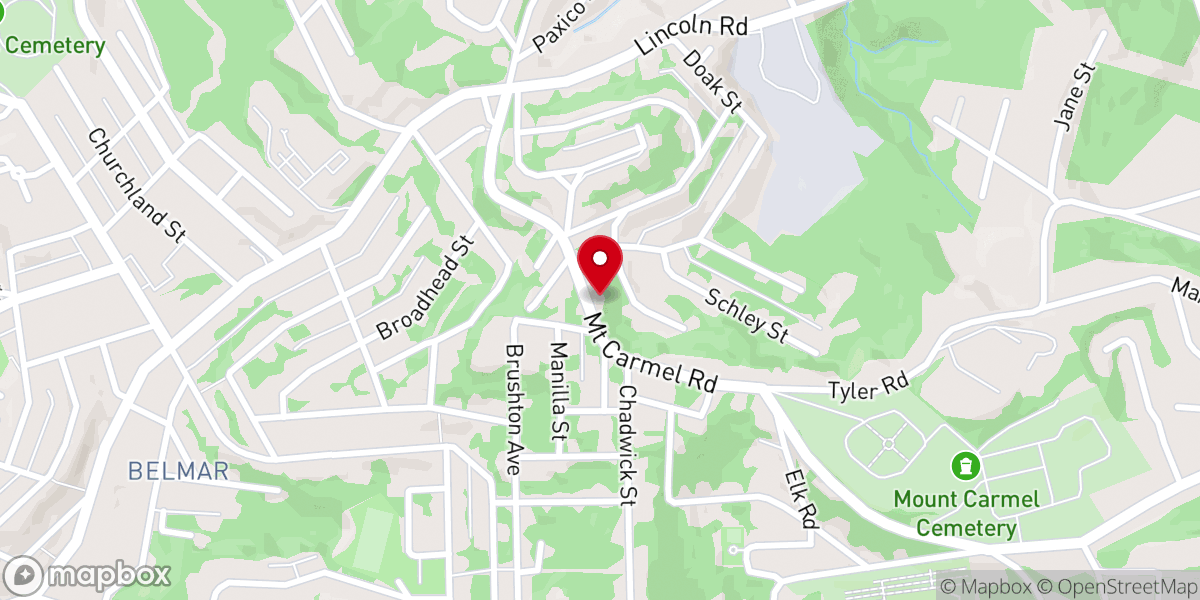 Map showing location of Mount Olive Church of God In Christ