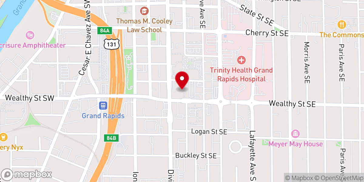 Map showing location of Roman Catholic Diocese of Grand Rapids