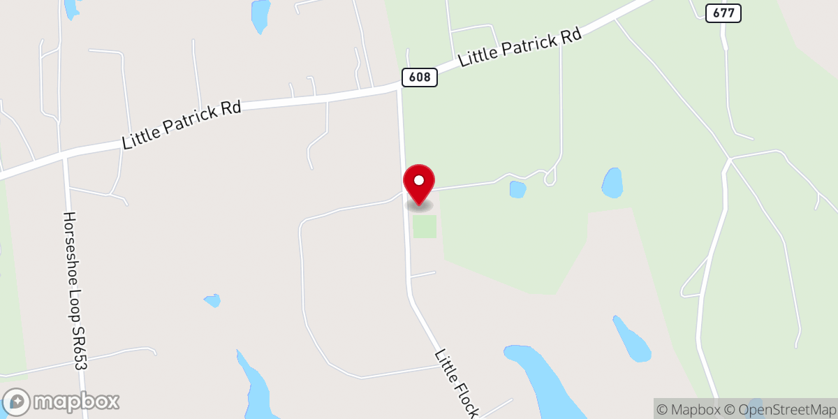 Map showing location of Little Flock Church