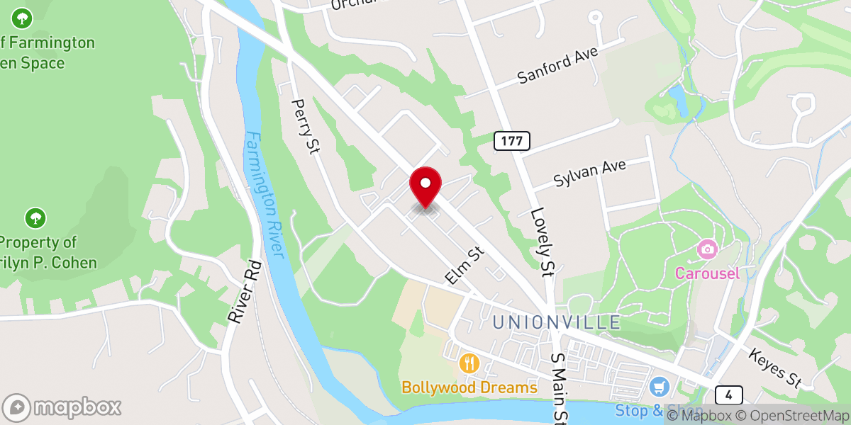 Map showing location of Unionville Park & Ride (St. Mary's Church)