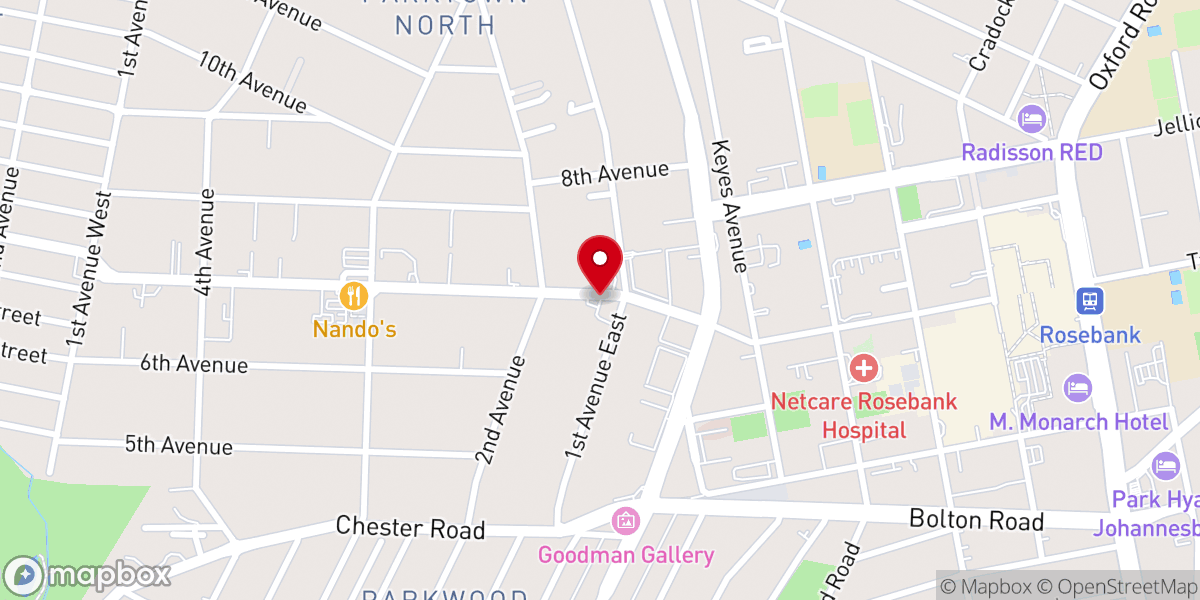 Map showing location of Parktown North Methodist Church