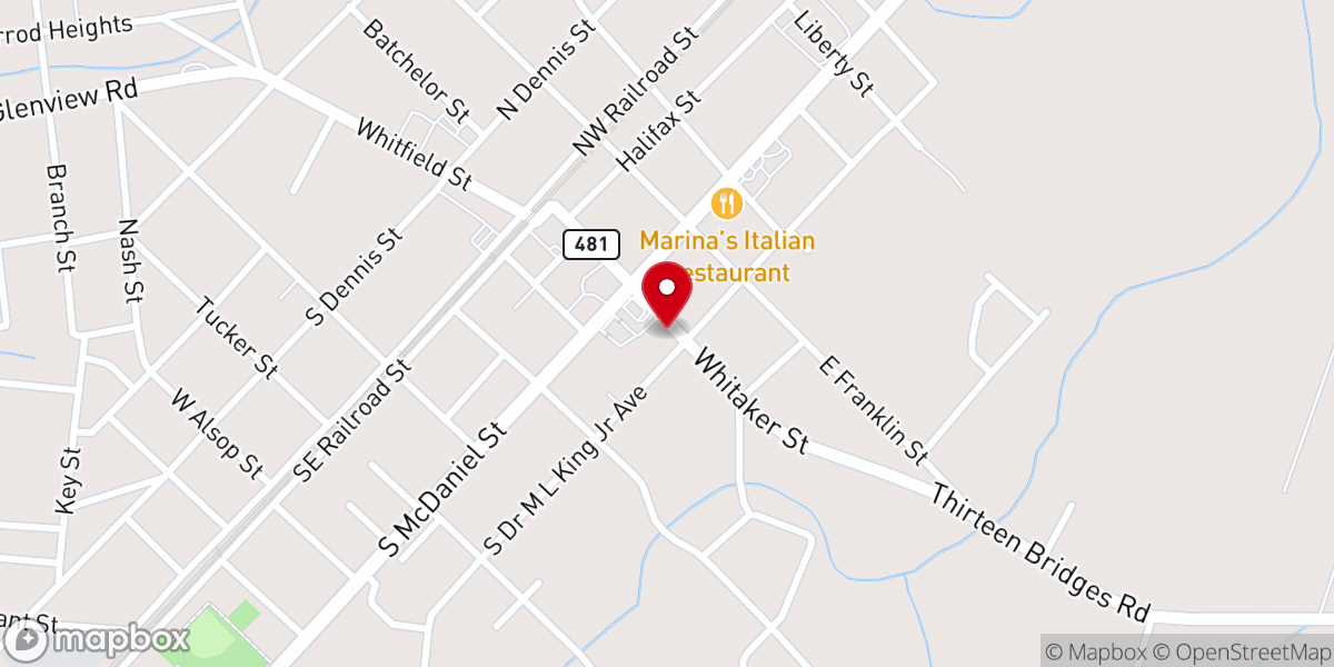 Map showing location of Mount Carmel Church Of God - Food Distribution Center