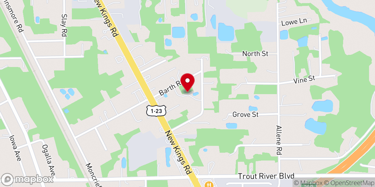 Map showing location of Kings Road Baptist Church