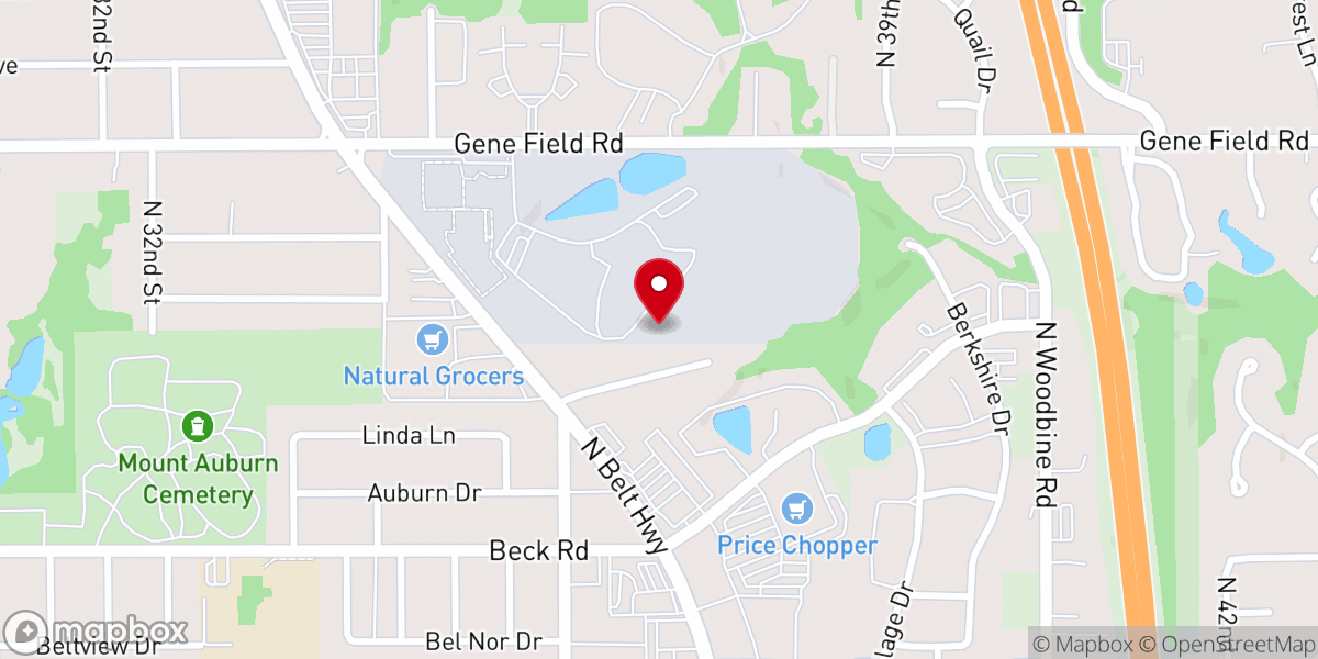 Map showing location of Temple Bnai Sholem