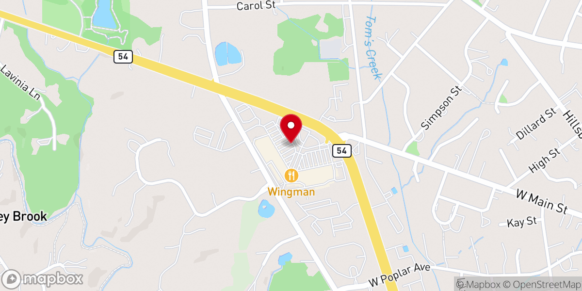 Map showing location of Carrboro Plaza
