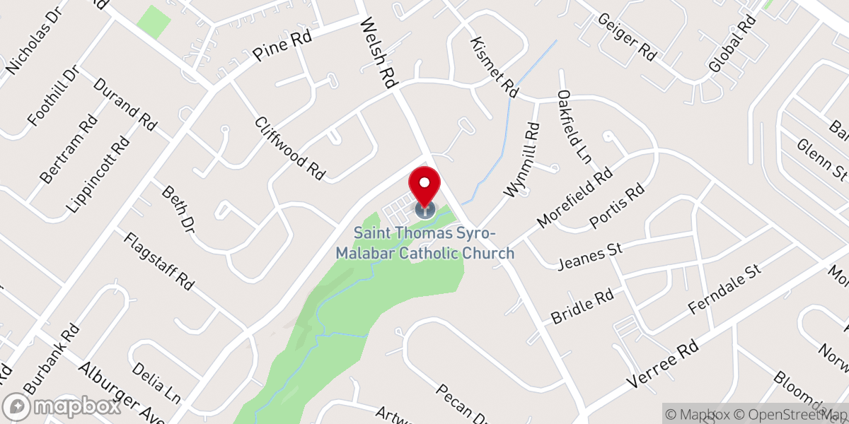 Map showing location of St. Thomas Syro-Malabar Catholic Forane Church