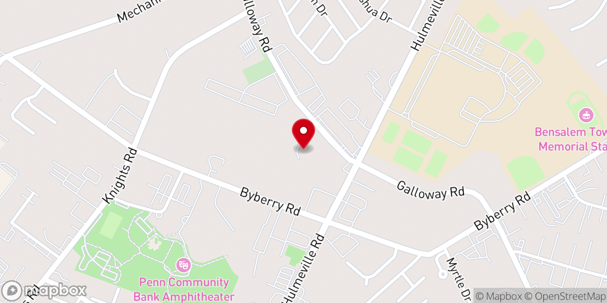 Map showing location of Bucks County Mikveh Association