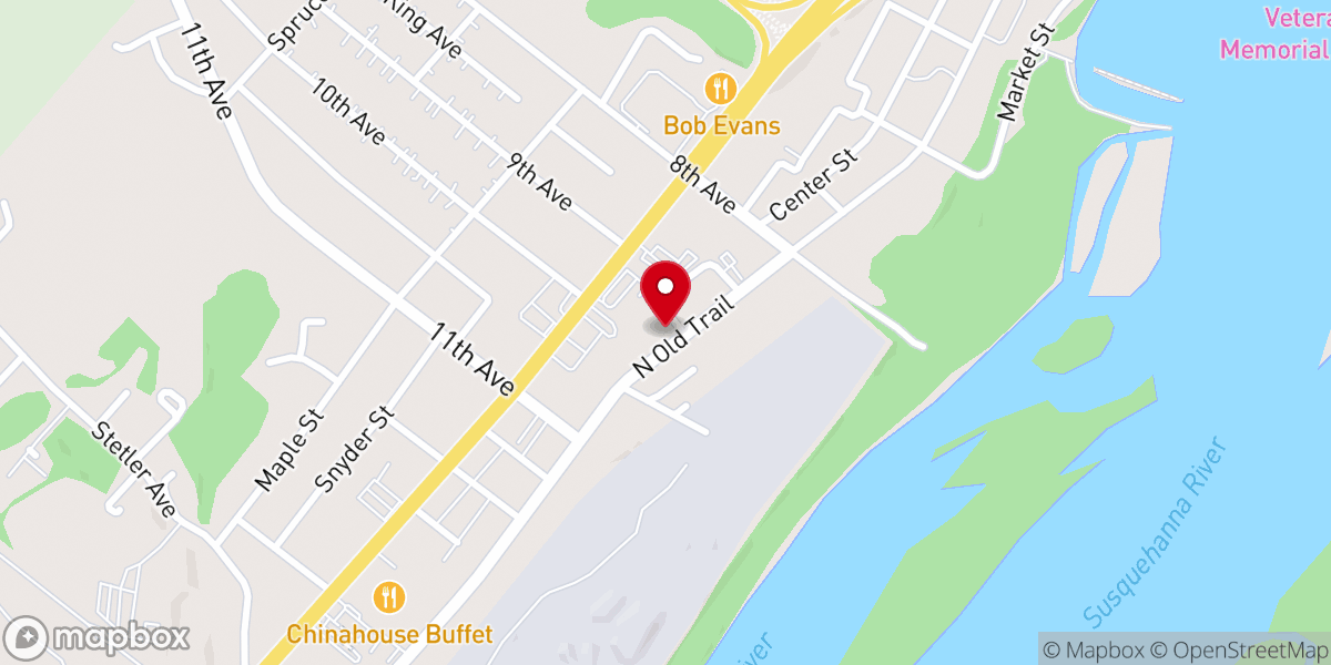 Map showing location of St. Matthew's Lutheran Church