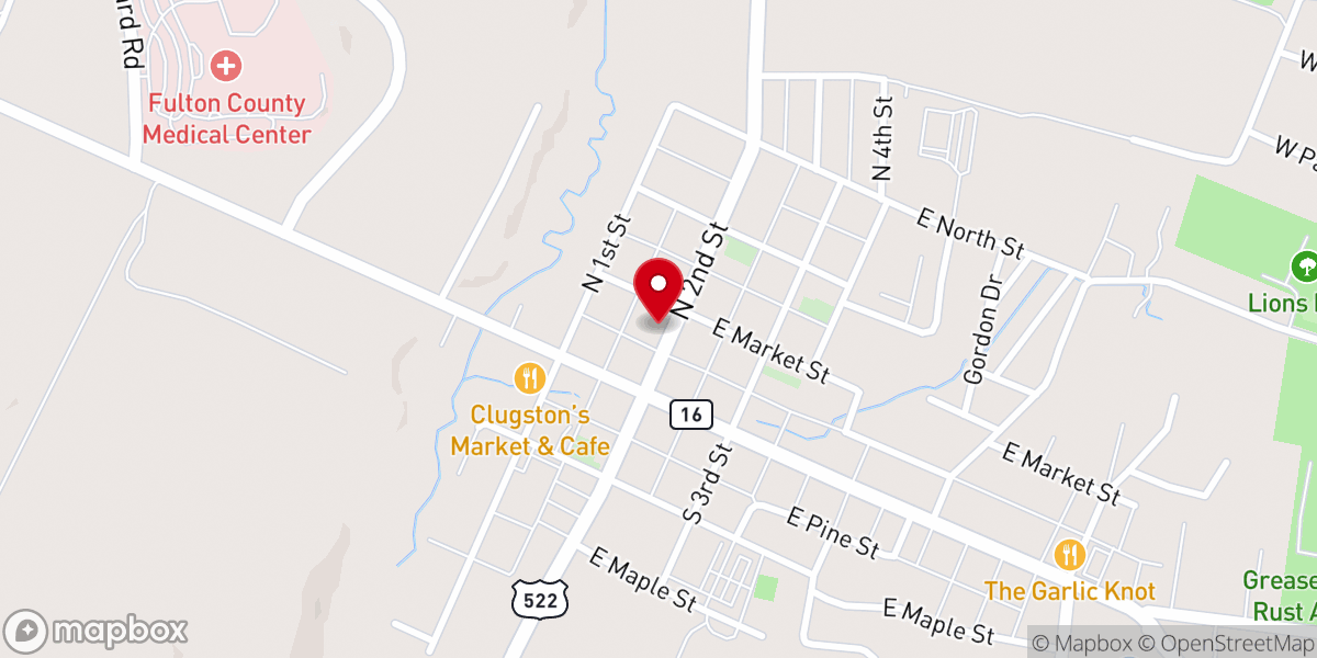 Map showing location of United Methodist Church