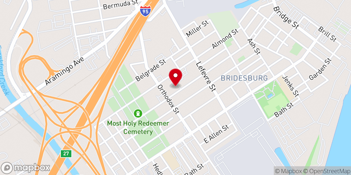Map showing location of St. John Cantius Church