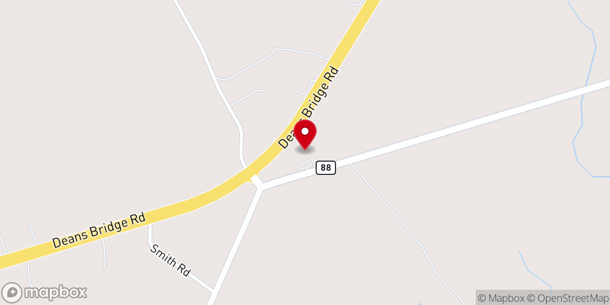 Map showing location of Faith Baptist Church
