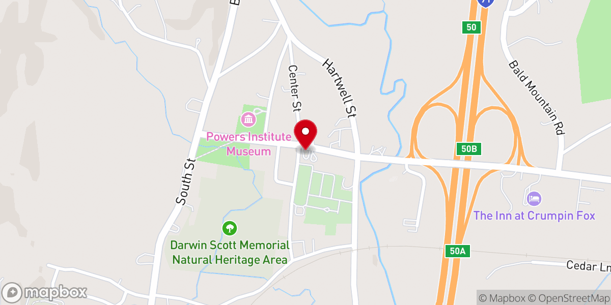 Map showing location of Bernardston Unitarian Church