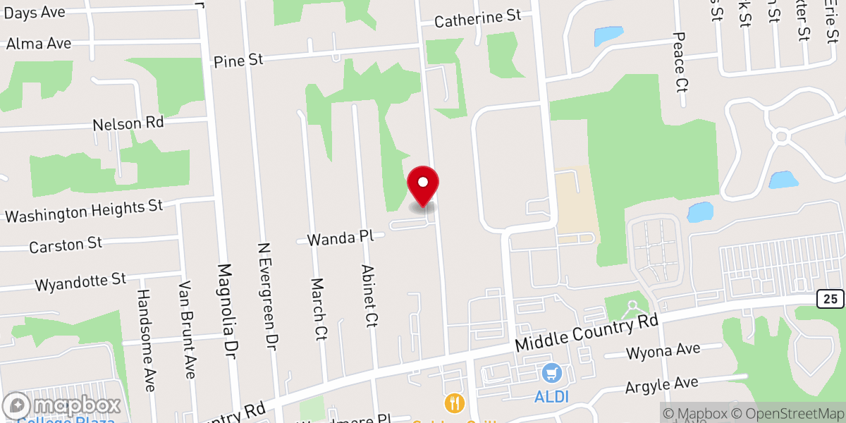 Map showing location of Hope Lutheran Church