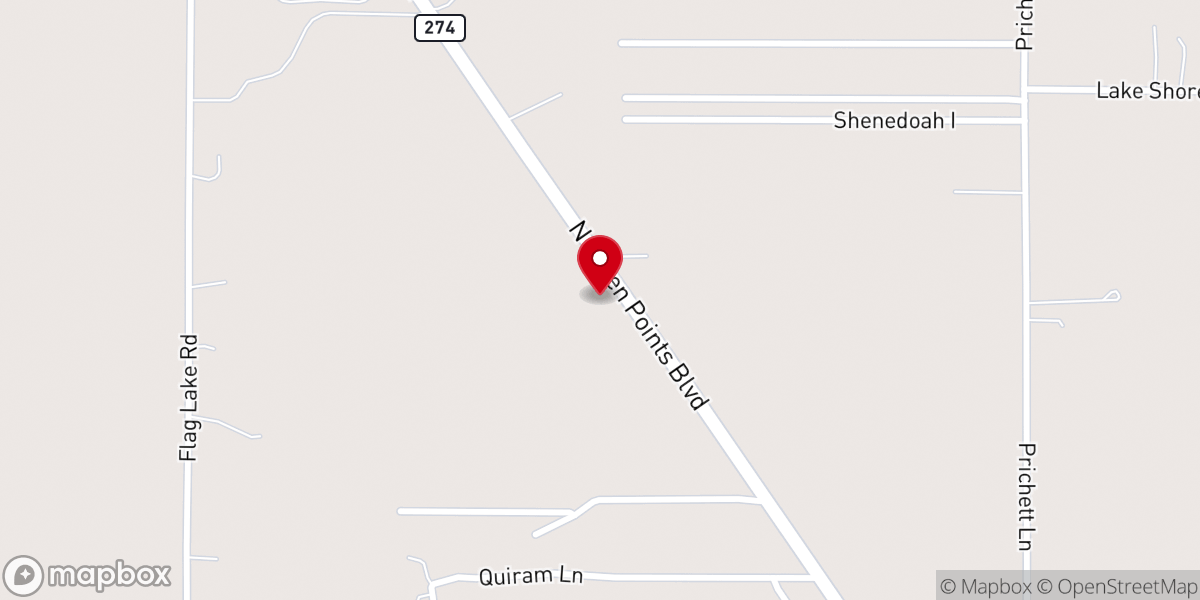 Map showing location of Cedar Creek Bible Church