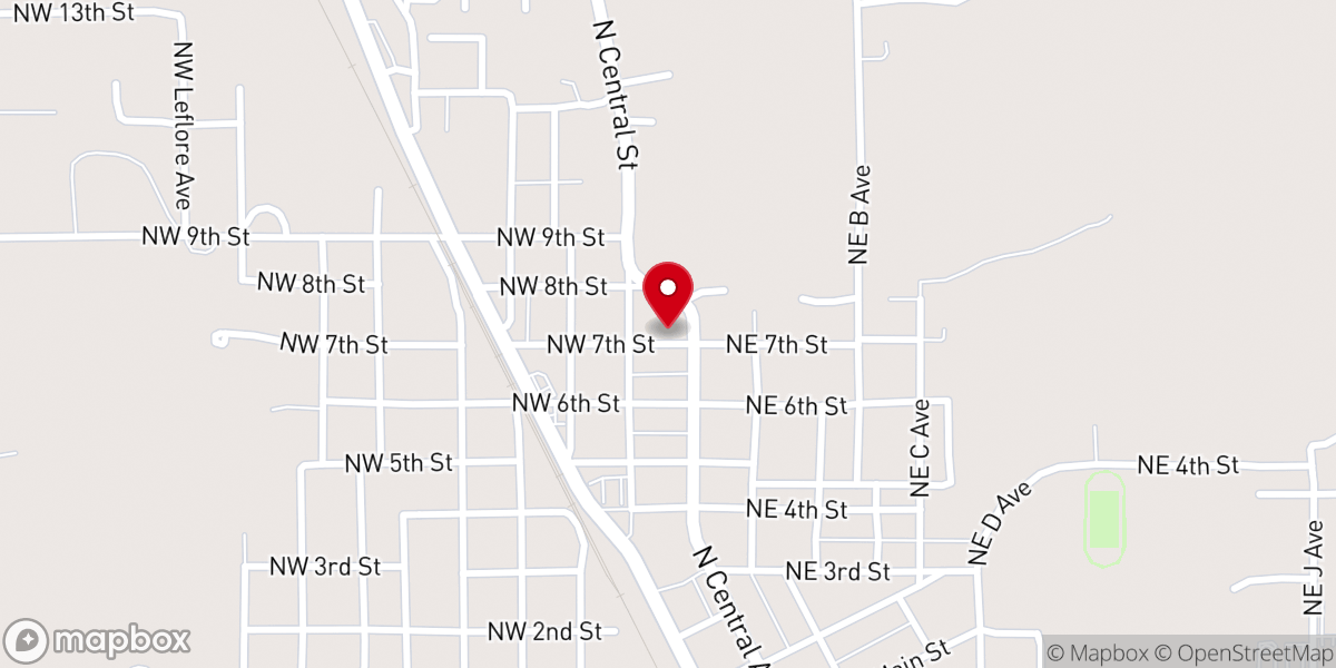 Map showing location of FIRST FREE WILL BAPTIST CHURCH