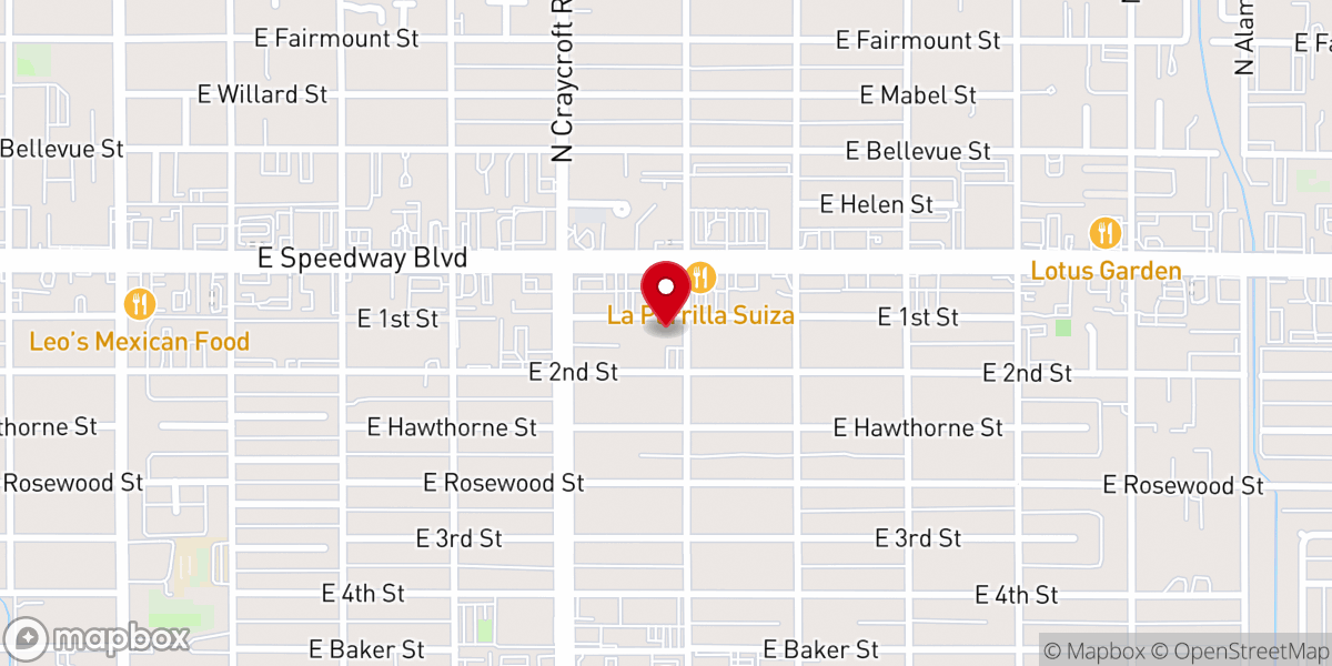 Map showing location of Tucson True Light Church