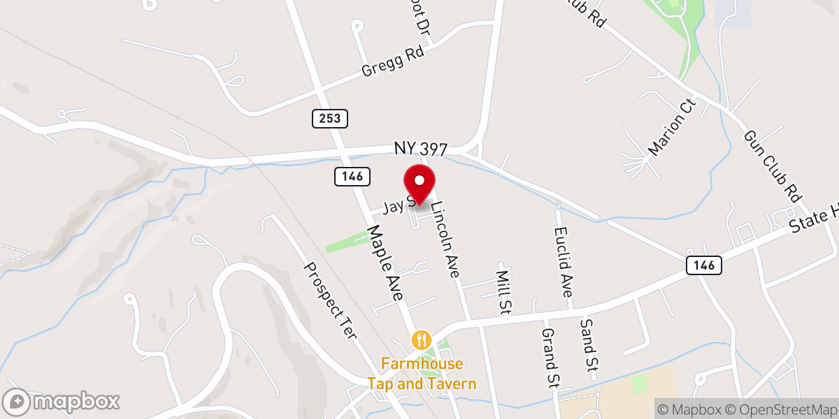 Map showing location of Altamont Reformed Church