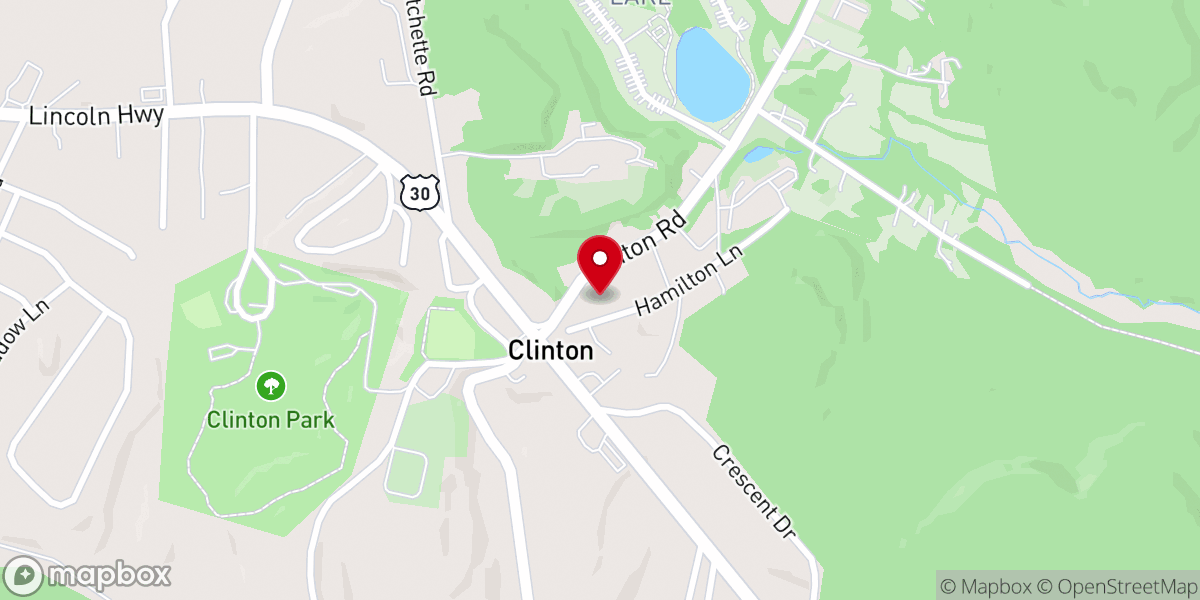 Map showing location of Clinton Wesleyan Church