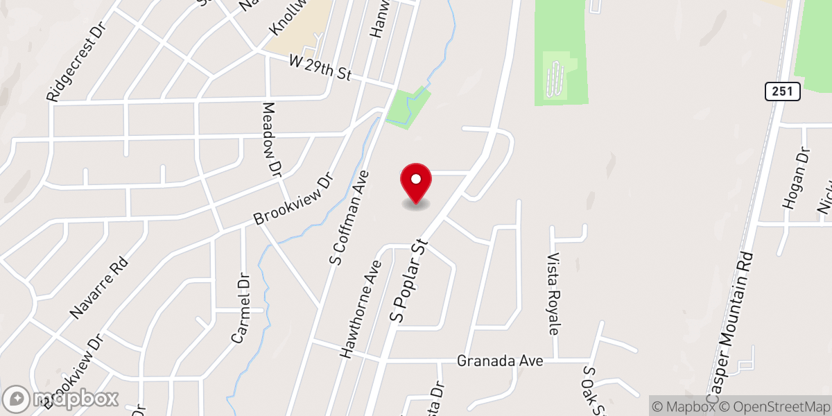 Map showing location of Bethel Baptist Church