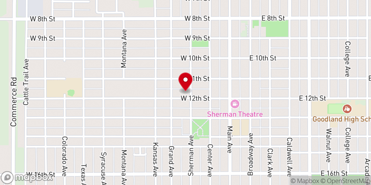 Map showing location of Goodland United Methodist Church