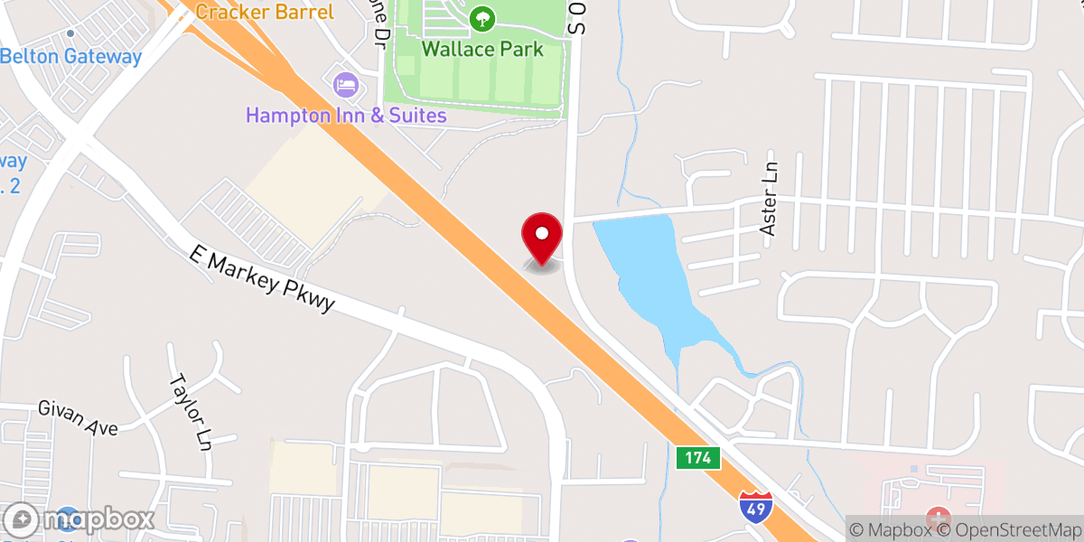 Map showing location of Belton Restoration Branch