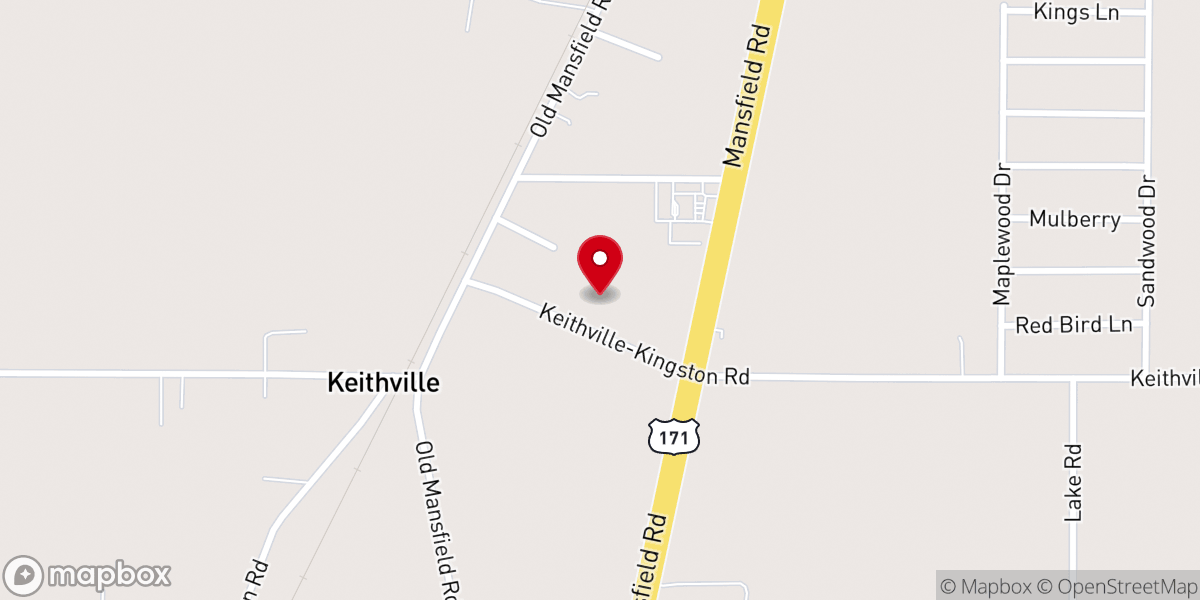 Map showing location of North Keithville Baptist Church