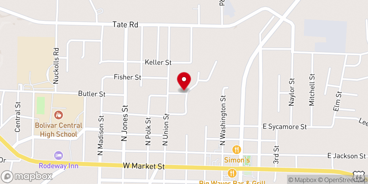 Map showing location of Zion Church