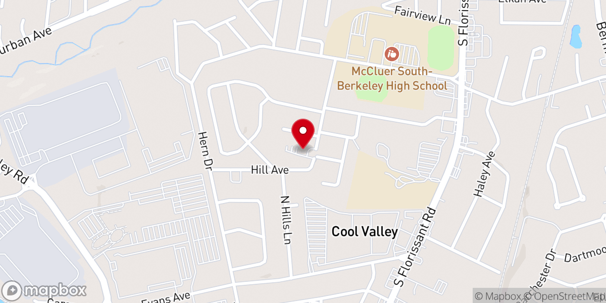 Map showing location of North Hills Church of Christ