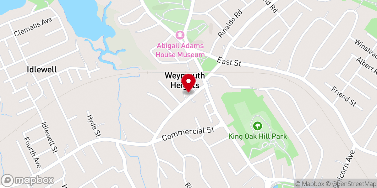 Map showing location of The First Church in Weymouth