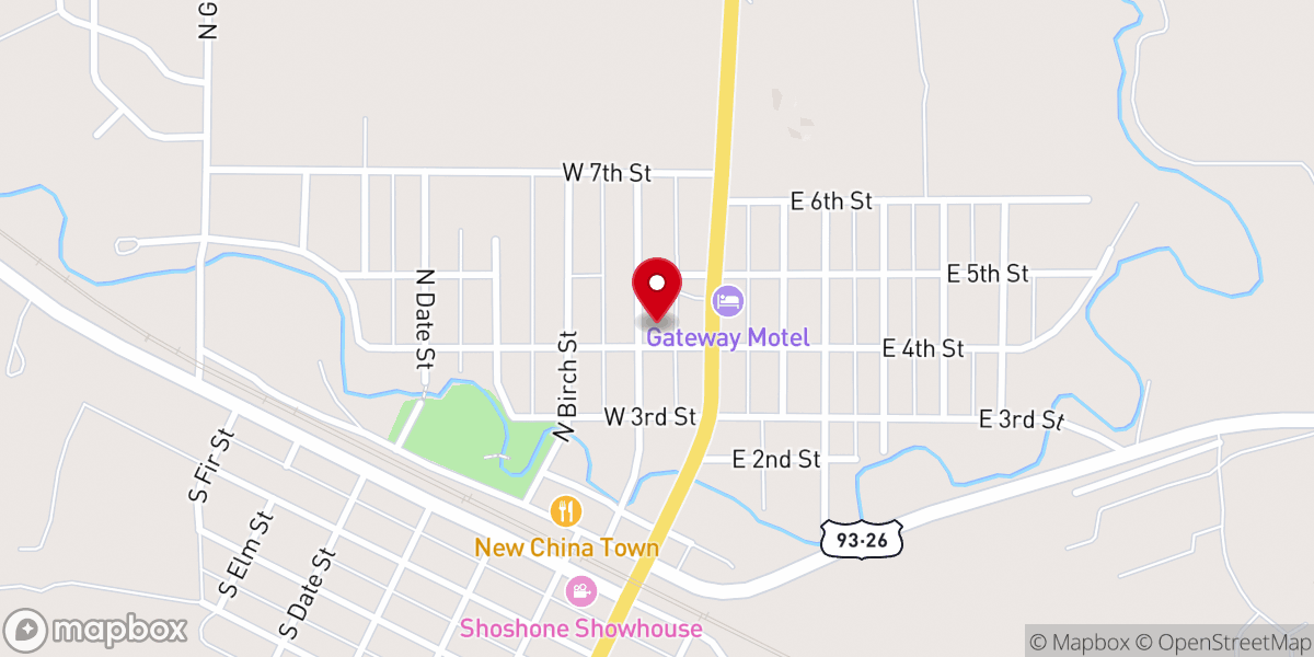 Map showing location of Assembly of God Church